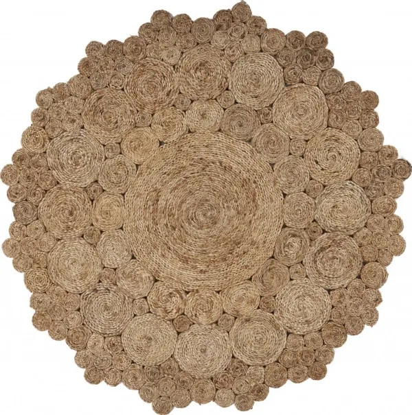 4' x 4' Medallion Boutique Jute Rug - Bursting