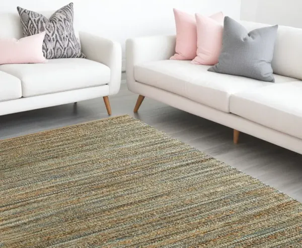 7.8' x 9.8' Modern Hand Woven Area Rug - Natural