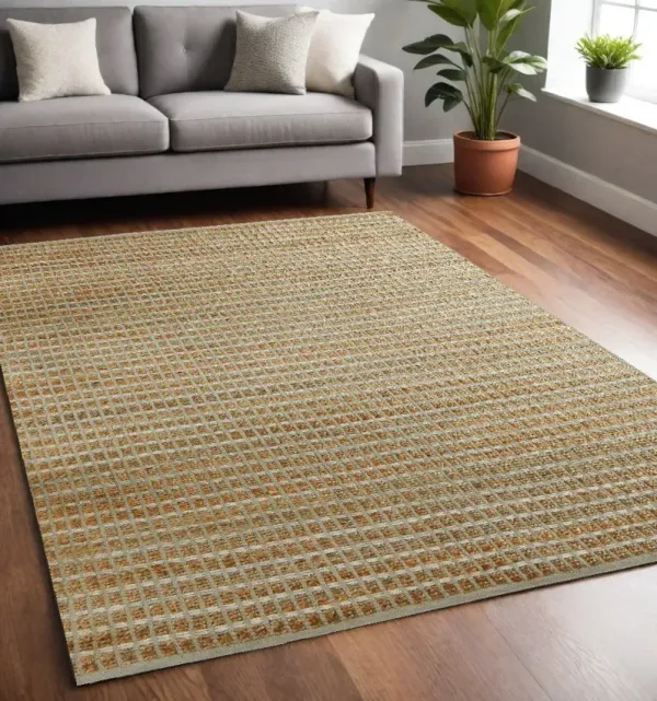 5' x 7.8' Hand Woven Jute Area Rug - Natural