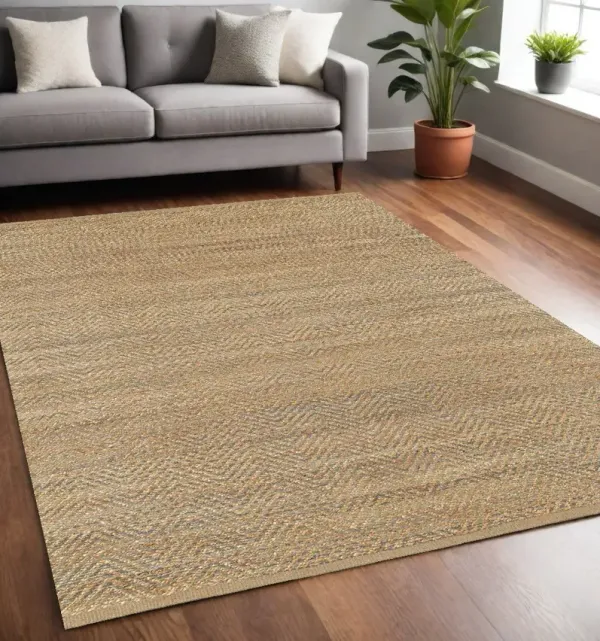 5' x 8' Hand Woven Jute Area Rug - Natural