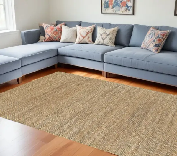 7.8' x 9.8' Hand Woven Jute Area Rug - Natural