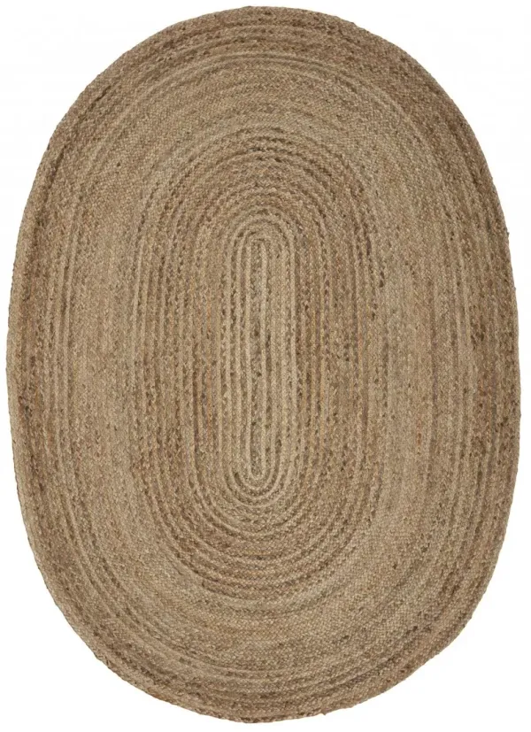 9' Oval Shaped Jute Area Rug - Brown