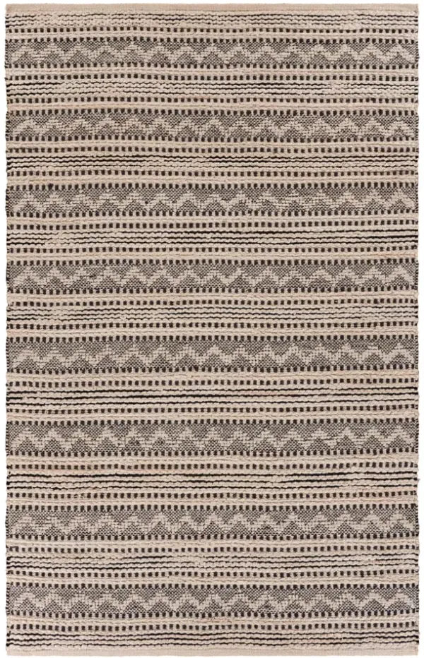 8' x 10' Chevron Stripe Area Rug - Black And Blush