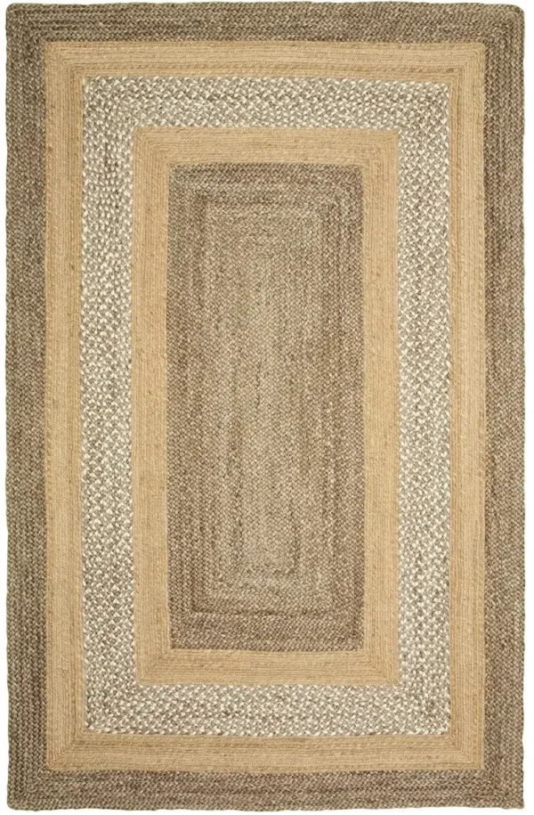 8' x 10' Hand Braided Area Rug - Tan