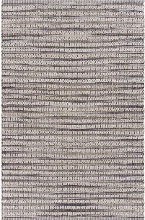 8' x 10' Striped Area Rug - Brown And Gray