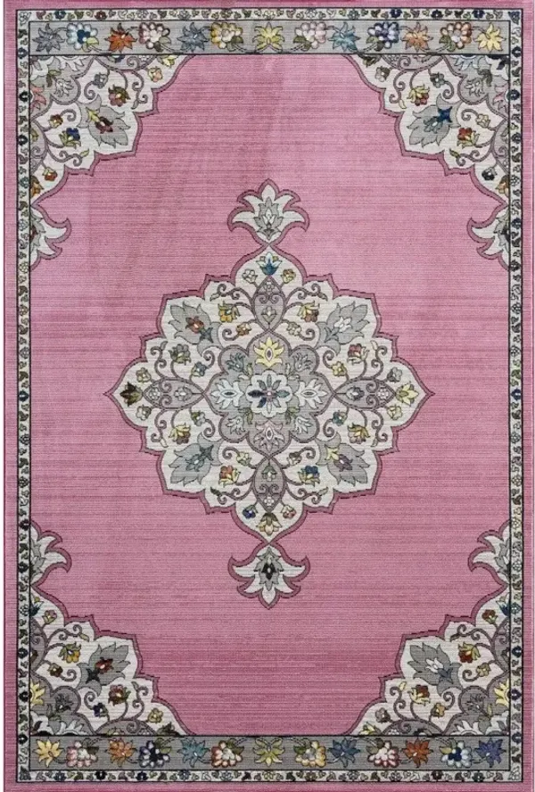 8' x 10' Traditional Medallion Area Rug - Pink