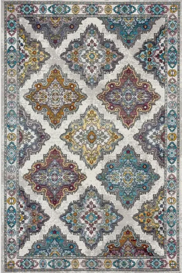 8' x 10' Traditional Floral Motifs Area Rug - Blue