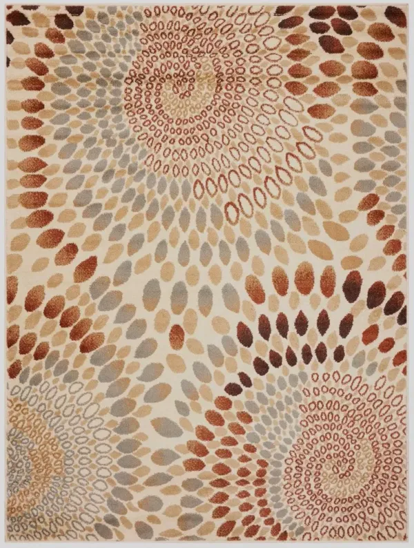 5' x 7' Swirls Area Rug - Cream And Brown