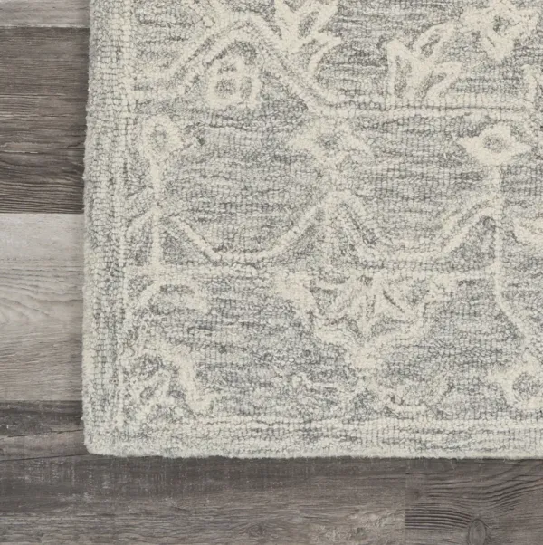 3' x 5' Floral Finesse Area Rug - Gray