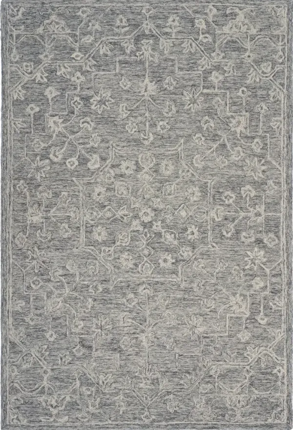 7' x 9' Floral Finesse Area Rug - Gray
