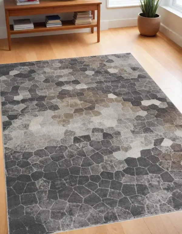 4' x 6' Cobblestone Pattern Area Rug - Beige
