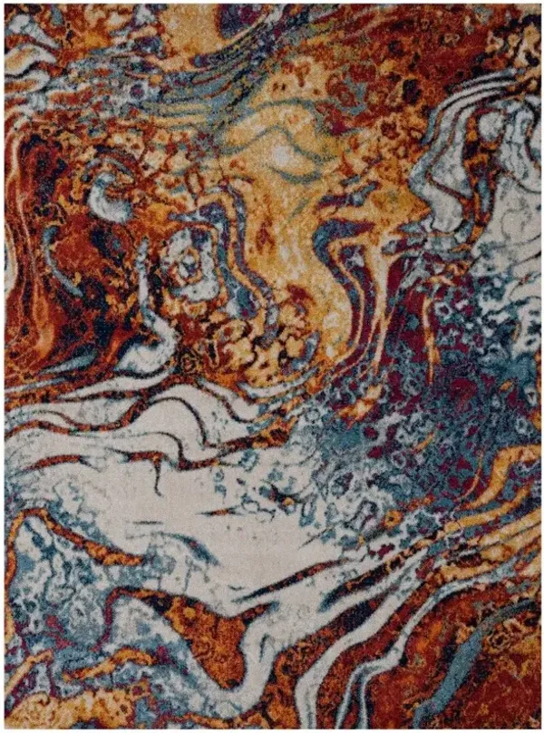 5' x 7' Collision Area Rug - Brown And Blue