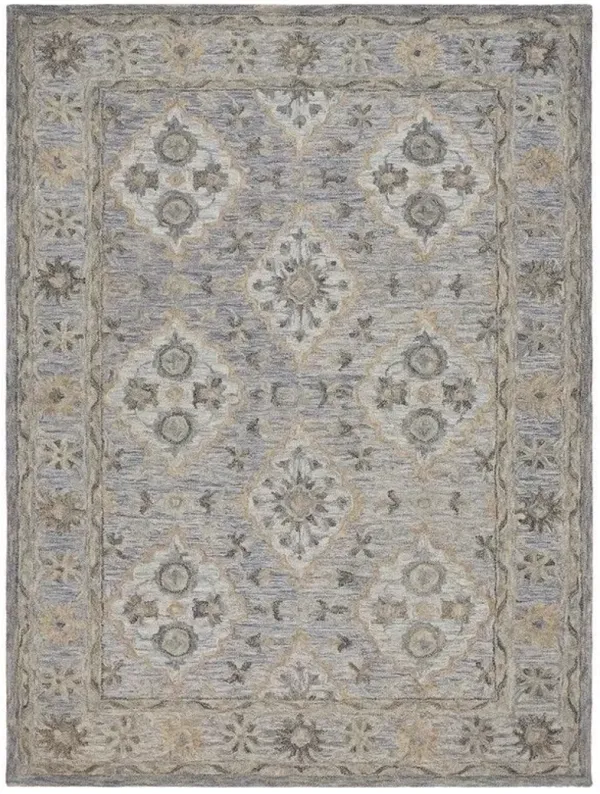 9' x 12' Traditional Area Rug - Blue And Tan