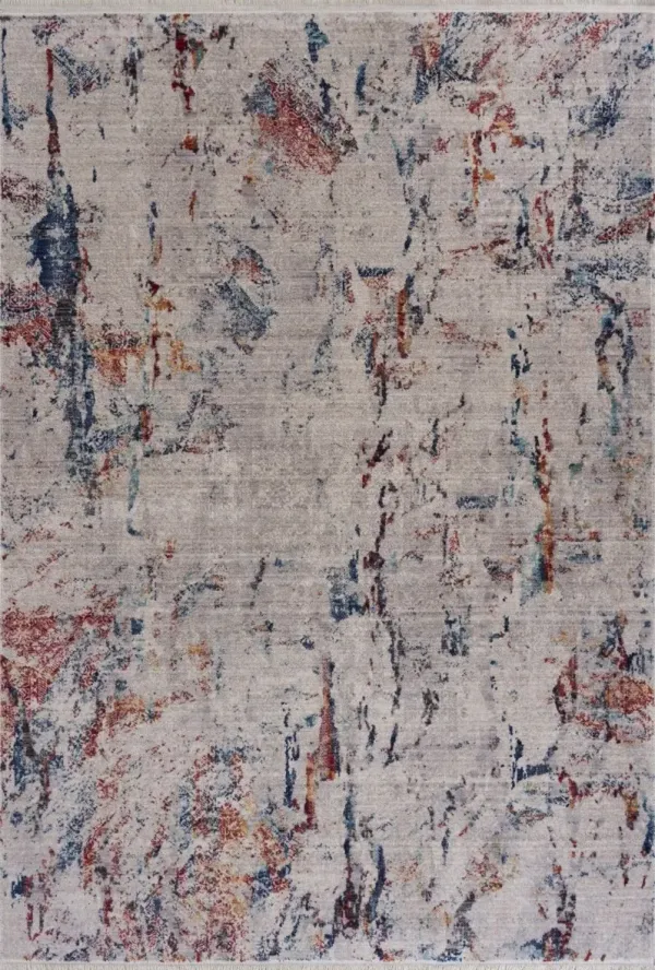 8' x 10' Medallion Area Rug - Orange And Ivory