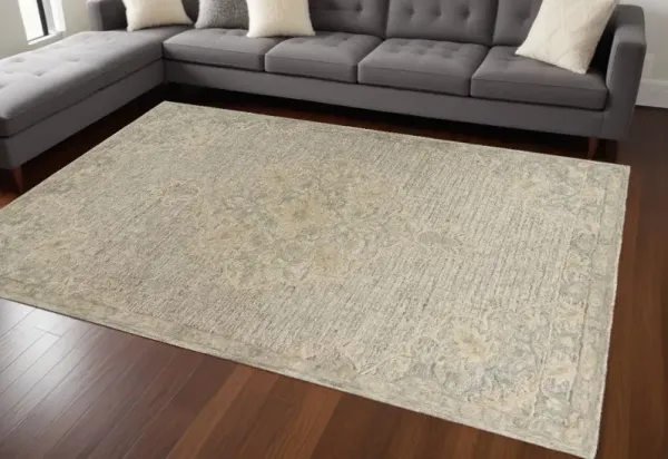 8' x 10' Wool Handmade Area Rug - Beige