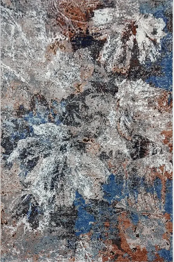 8' x 10' Abstract Foliage Area Rug - Gray