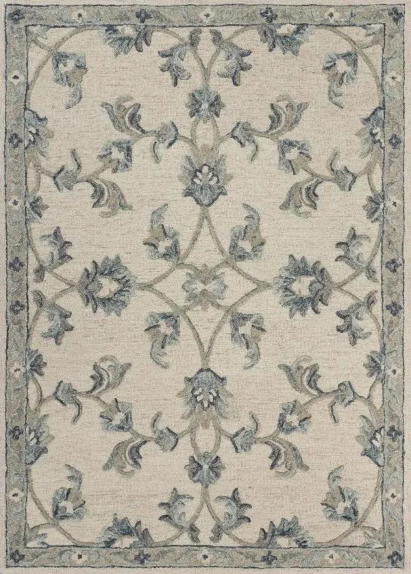 7' x 9' Wool Hand Tufted Area Rug - Light Blue