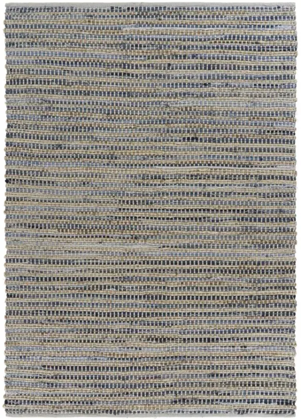 5' x 7' Striped Area Rug - Blue And Beige