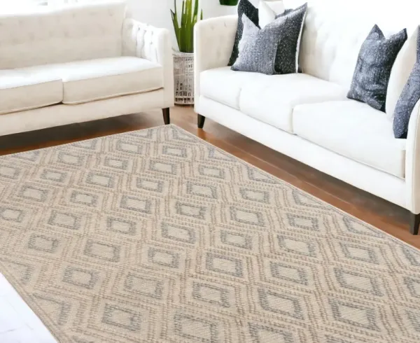 6' x 9' Geometric Handmade Area Rug - Natural