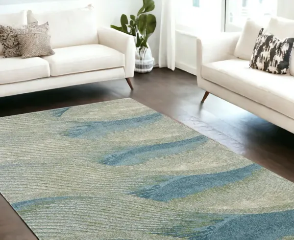 6.6' x 9.5' Abstract Area Rug - Blue