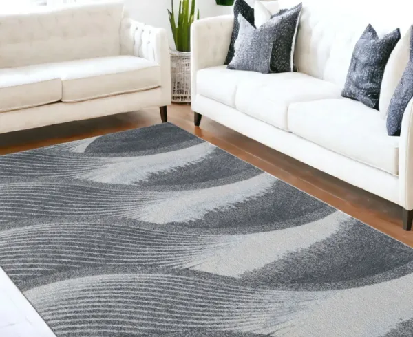 7' x 10' Abstract Area Rug - Blue And Gray