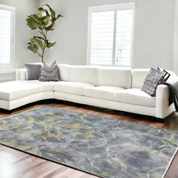 7.5' x 10' Abstract Area Rug - Gray