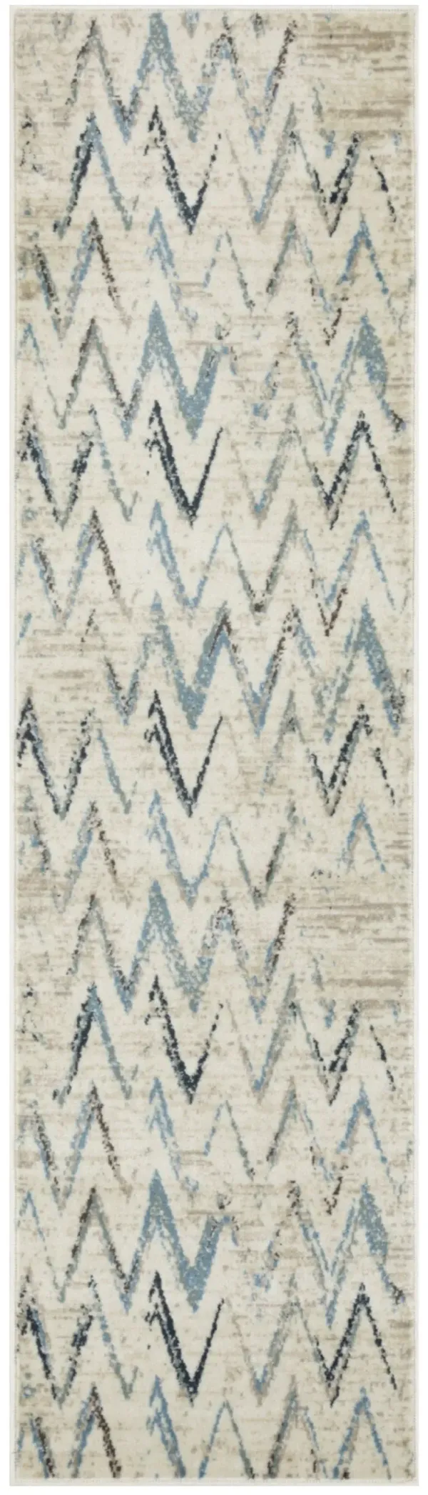 8' Runner Chevron Runner Rug - Ivory