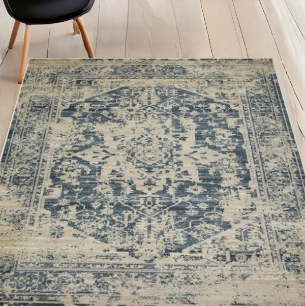 5.3' x 7.7' Oriental Area Rug - Ivory