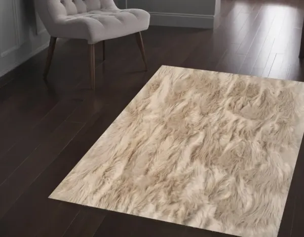 3' x 5' Non Skid Area Rug - Taupe