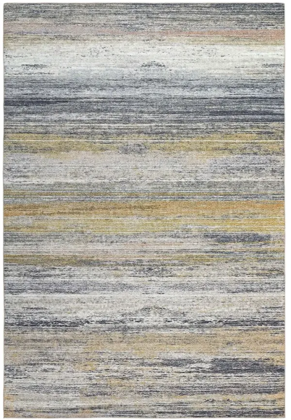 8' x 10' Abstract Stain Resistant Area Rug - Gold