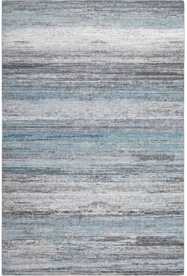 8' x 10' Abstract Stain Resistant Area Rug - Turquoise And Gray