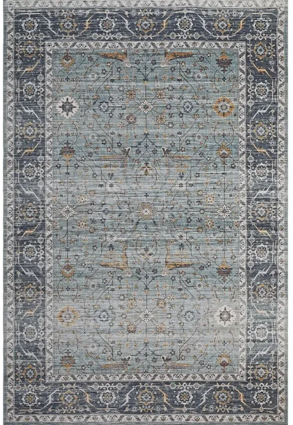 4' x 6' Oriental Power Loom Stain Resistant Area Rug - Sage
