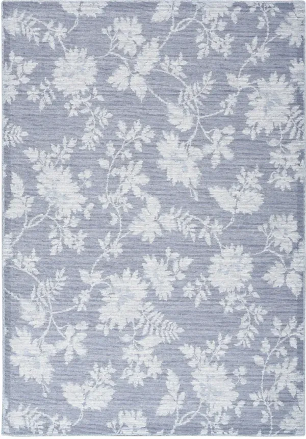 5' x 7' Floral Washable Area Rug - Gray