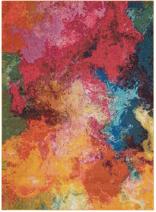 5' x 7' Abstract Power Loom Non Skid Area Rug - Palette