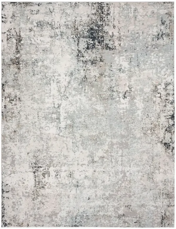 2' x 3' Abstract Distressed Stain Resistant Area Rug - Gray Cream And Taupe