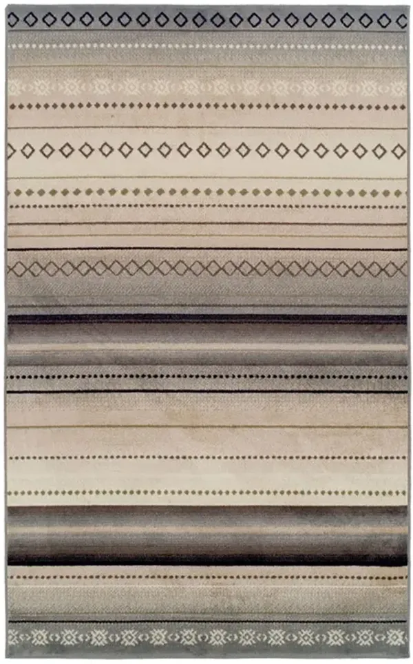 8' x 10' Southwest Geometric Stain Resistant Area Rug - Gray