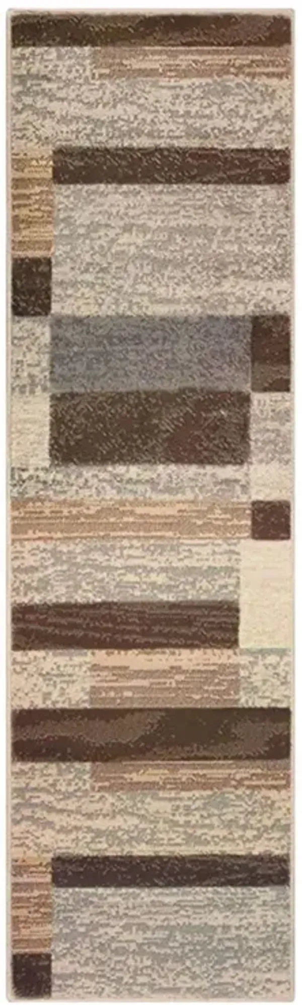 8' Patchwork Power Loom Stain Resistant Runner Rug - Slate