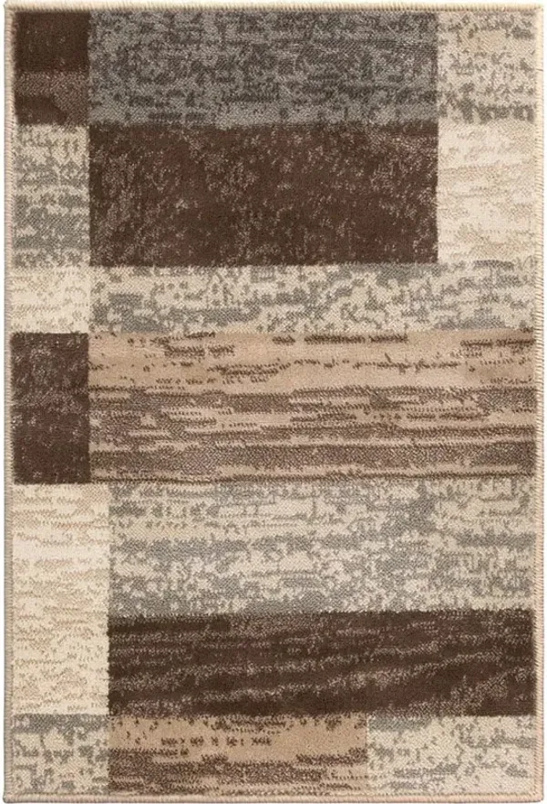 2' x 3' Patchwork Power Loom Stain Resistant Area Rug - Slate