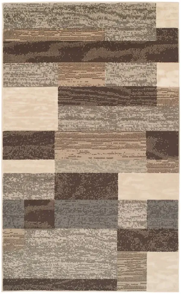 4' x 6' Patchwork Power Loom Stain Resistant Area Rug - Slate