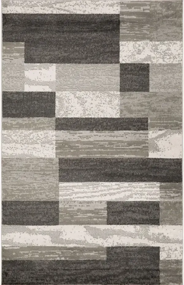 5' x 8' Patchwork Power Loom Stain Resistant Area Rug - Charcoal