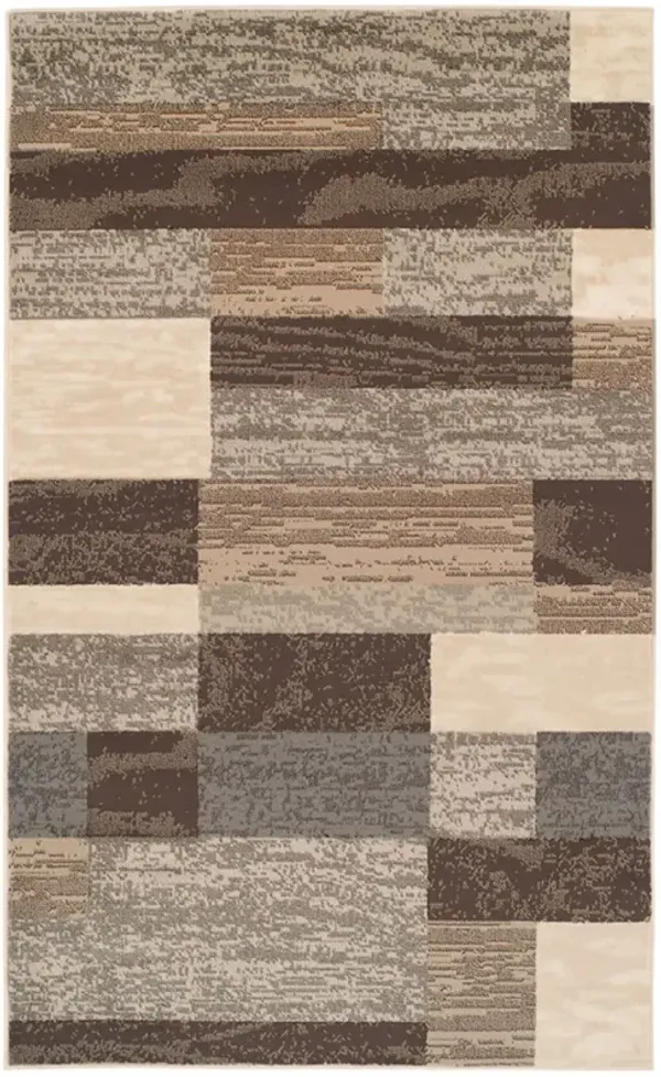 7' x 9' Patchwork Power Loom Stain Resistant Area Rug - Slate