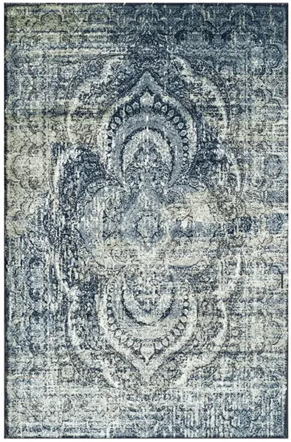 5' x 8' Abstract Power Loom Distressed Stain Resistant Area Rug - Taupe