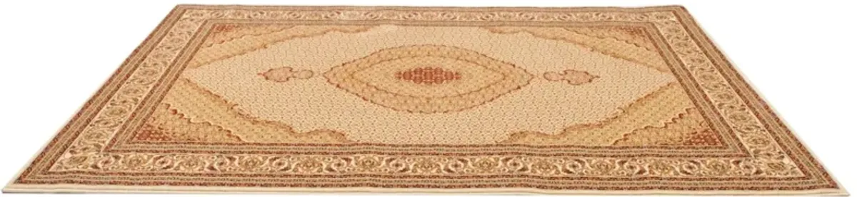 20' Runner Oriental Power Loom Runner Rug - Ivory And Beige