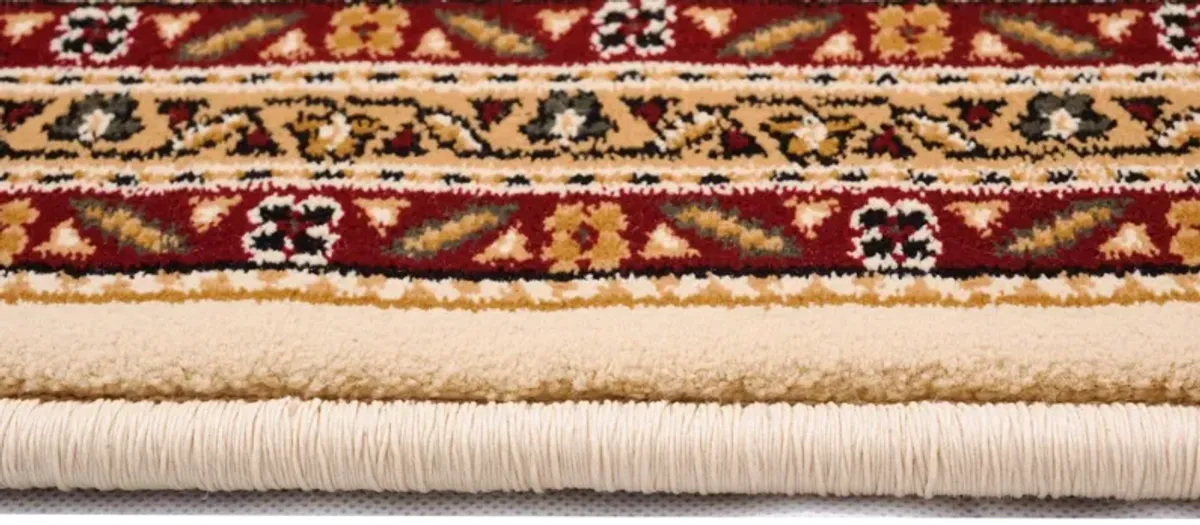 20' Runner Oriental Power Loom Runner Rug - Ivory And Beige