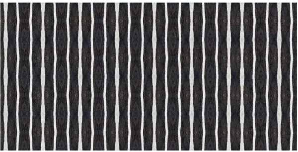 2' x 4' Modern Stripe Printed Vinyl Area Rug With UV Protection - Black And White