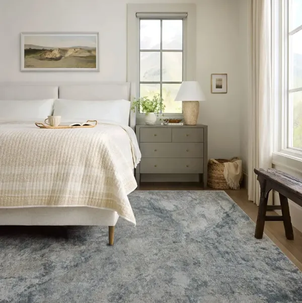 8' x 10' Abstract Power Loom Area Rug - Blue Gray