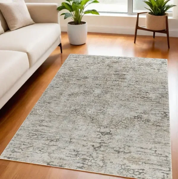 5' x 8' Abstract Stain Resistant Area Rug - Beige