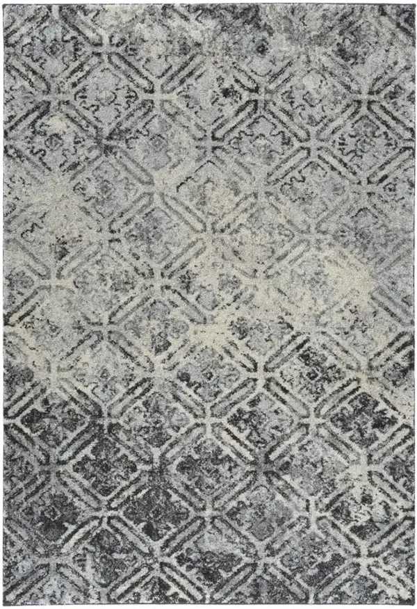 8' x 11' Diamond Area Rug - Gray