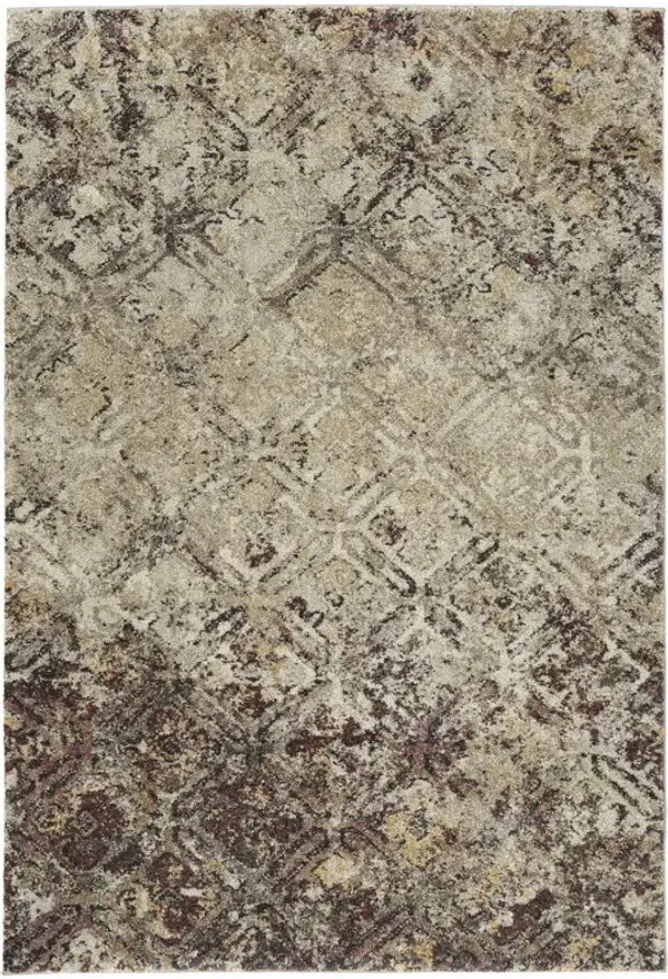 5' x 8' Diamond Area Rug - Brown