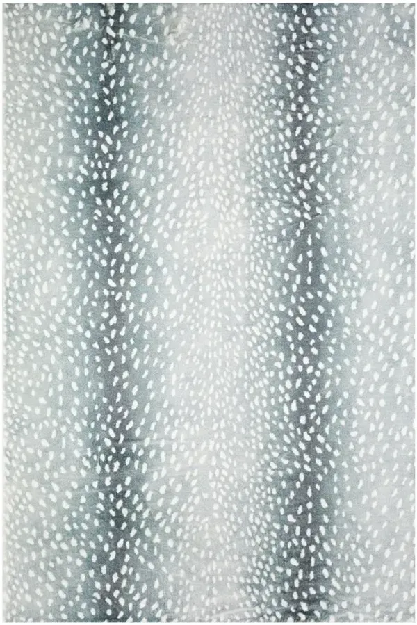 3' x 5' Gazelle Print Shag Handmade Non Skid Area Rug - Gray